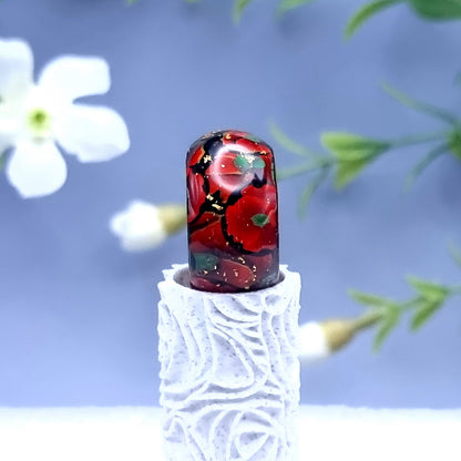 Poppy Flowers Wide Ring, Size 9