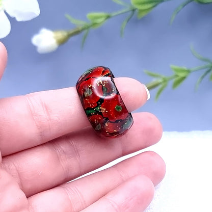 Poppy Flowers Wide Ring, Size 9