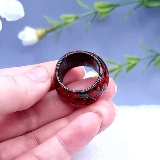 Poppy Flowers Wide Ring, Size 9