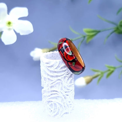 Poppy Flowers Ring Plain, Size 10