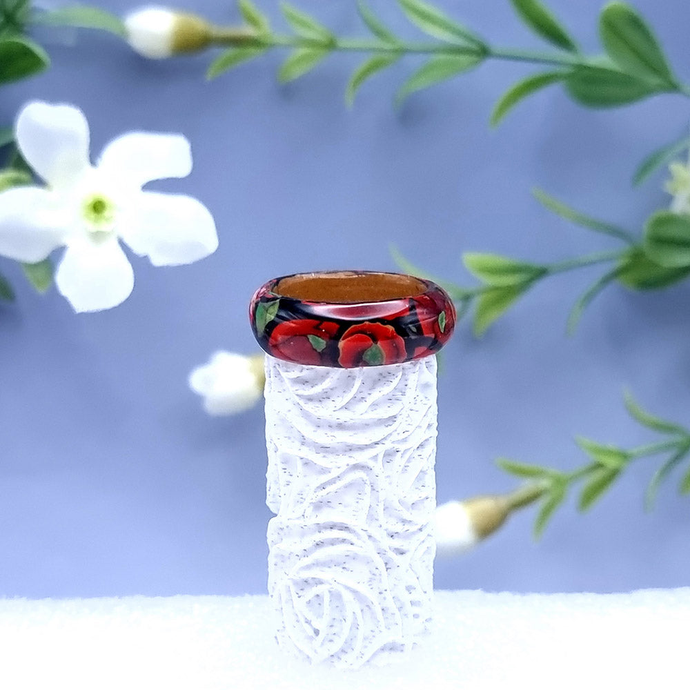 Poppy Flowers Ring Plain, Size 10