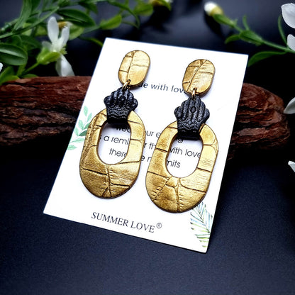 Black And Bronze Earrings