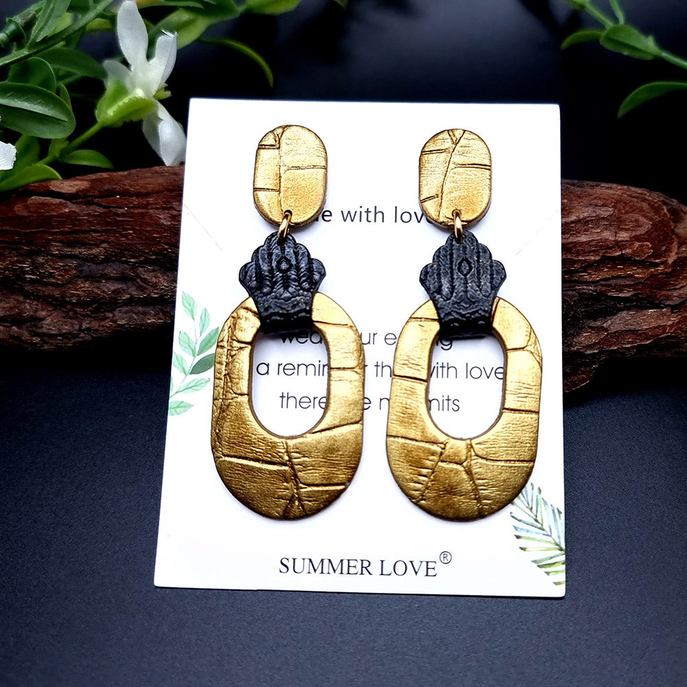 Black And Bronze Earrings