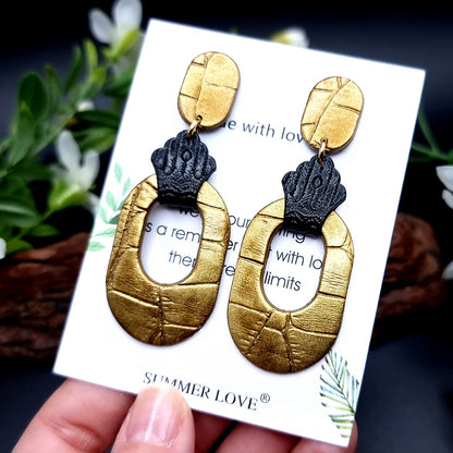 Black And Bronze Earrings