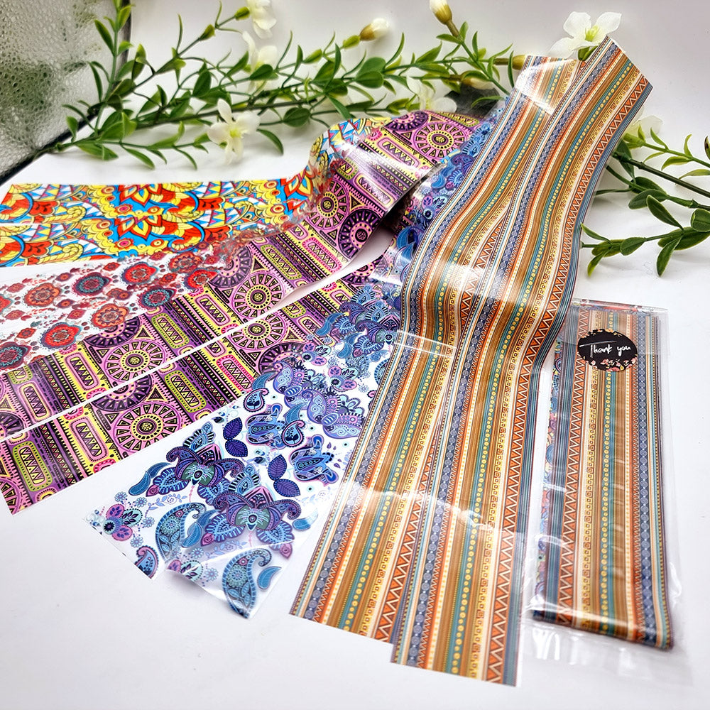 10 Colorful Patterns of Transfer Foils - Set 1