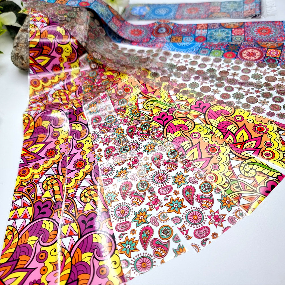 10 Colorful Patterns of Transfer Foils - Set 3