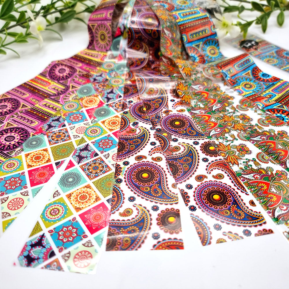 10 Colorful Patterns of Transfer Foils - Set 4