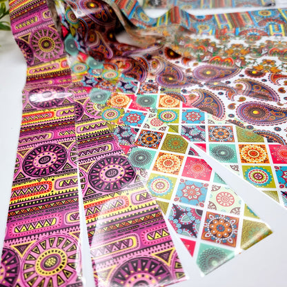 10 Colorful Patterns of Transfer Foils - Set 4