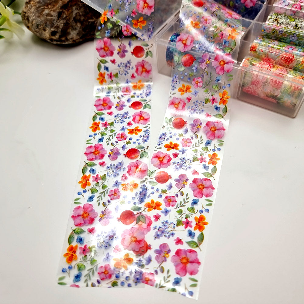 Set of 10 Floral Patterns of Transfer Foils