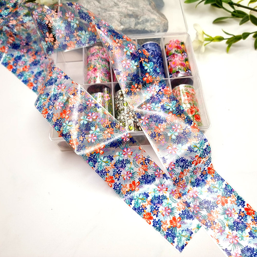 Set of 10 Floral Patterns of Transfer Foils