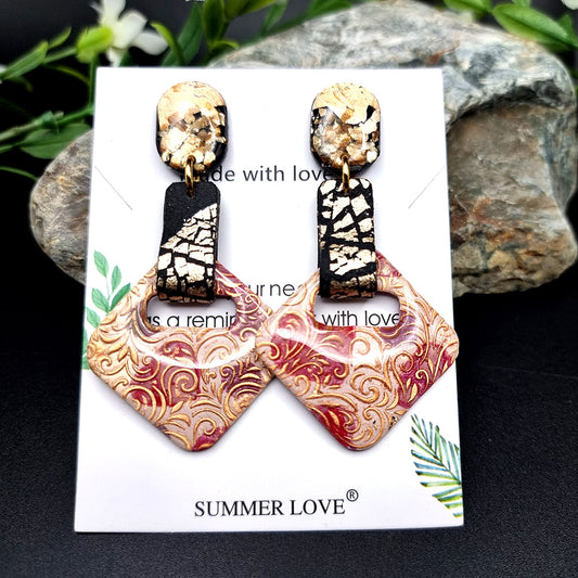 Vintage Squar Earrings Studs