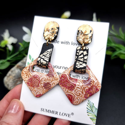 Vintage Squar Earrings Studs