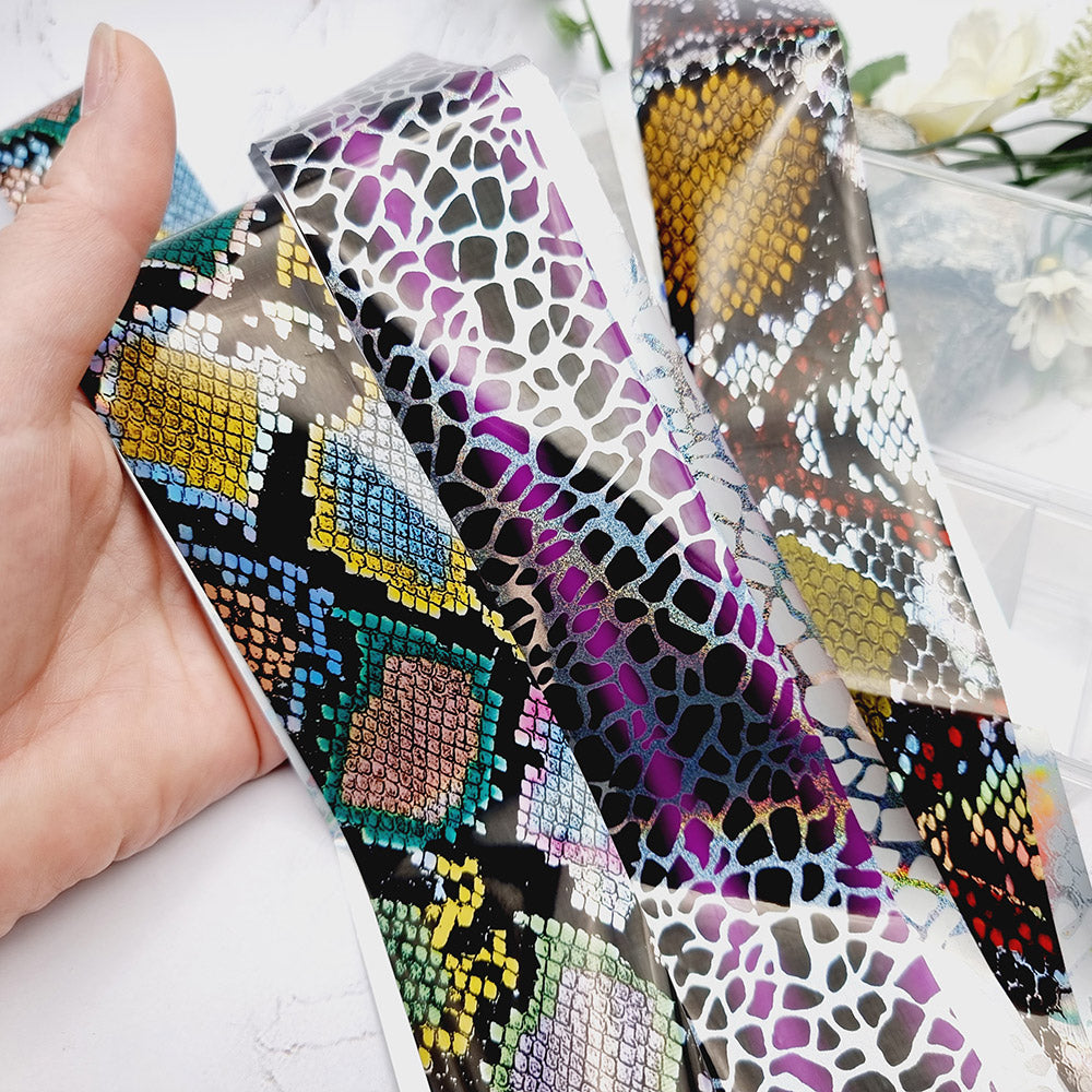 Metallic Reptiles - Set of Colorful Transfer Foils