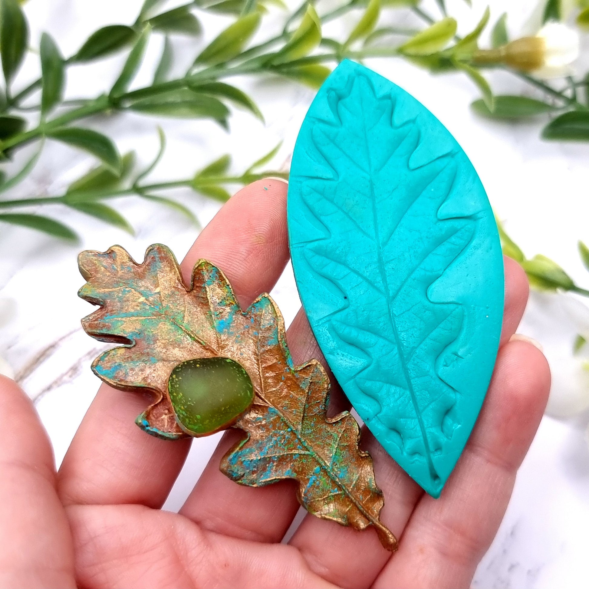 Natural Real Oak Leaf #4, 8cm Silicone Mold SweetyBijou Tools   