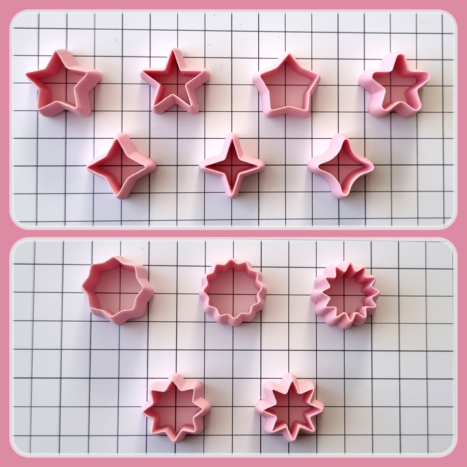 52pcs Mini Geometric Polymer Clay Cutters, Size 2cm each, Clay Cutters for Polymer Clay Jewelry Plastic Cutters SweetyBijou Tools   