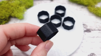 8-Sided Ring Blanks - Wide (12.5mm) - Lightweight and durable base for polymer clay rings