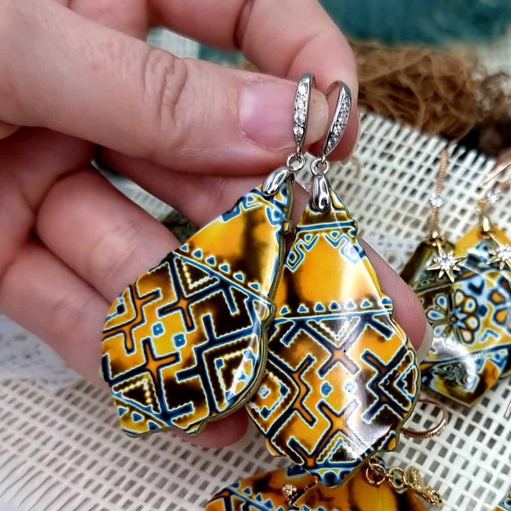 Ukrainian Motifs Earrings #8 Earrings SweetyBijou Jewelry   