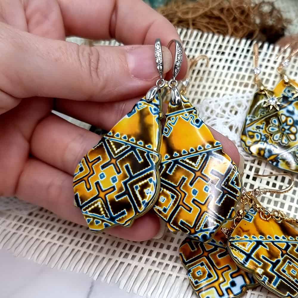 Ukrainian Motifs Earrings #8 Earrings SweetyBijou Jewelry   