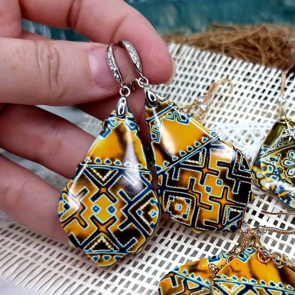 Ukrainian Motifs Earrings #8 Earrings SweetyBijou Jewelry   