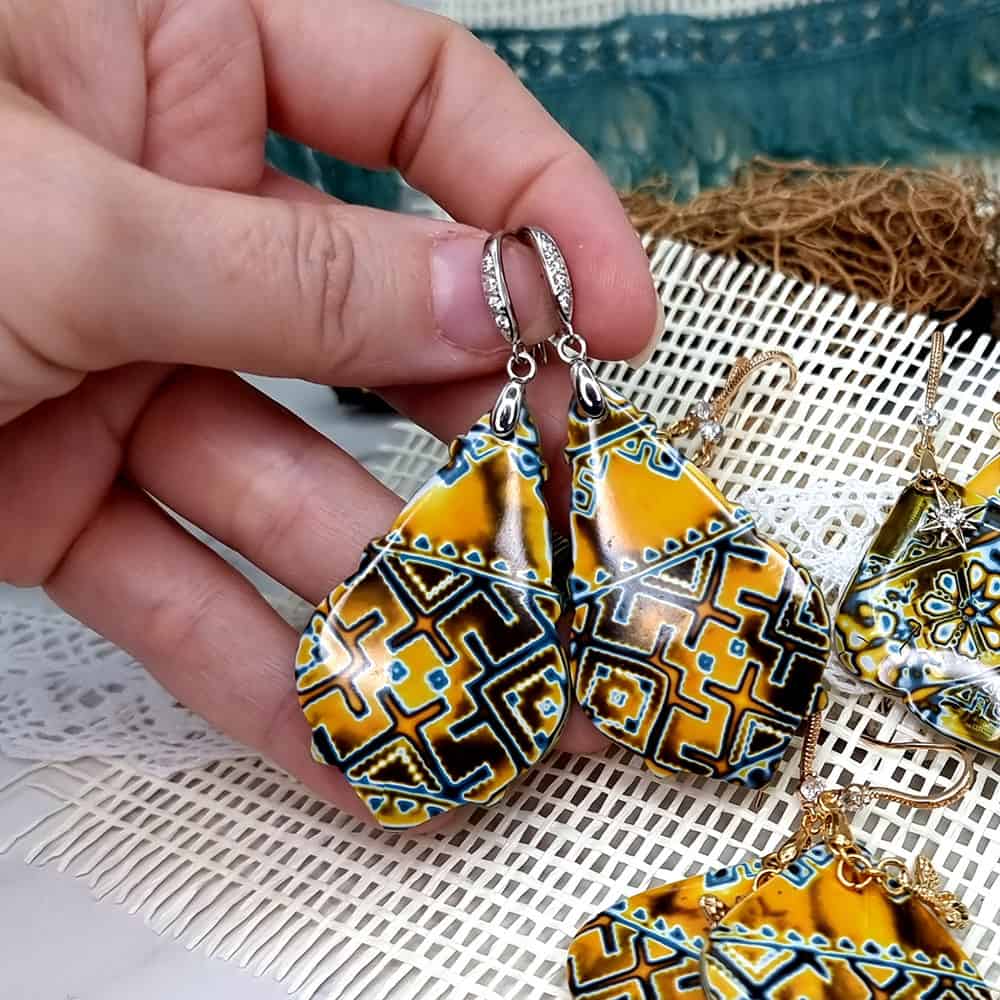 Ukrainian Motifs Earrings #8 Earrings SweetyBijou Jewelry   