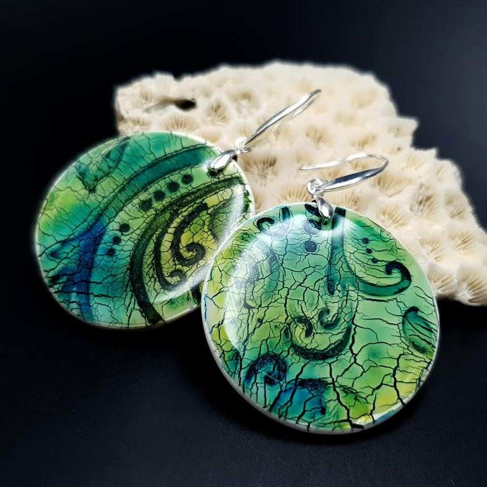 "Old Ceramic" Polymer clay earrings Earrings SweetyBijou Jewelry Default Title  