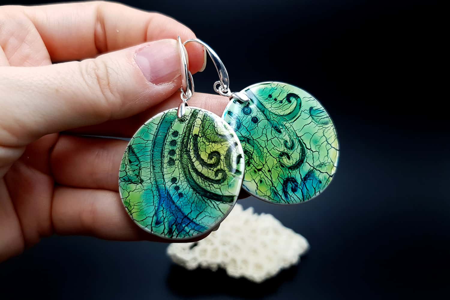 "Old Ceramic" Polymer clay earrings Earrings SweetyBijou Jewelry   