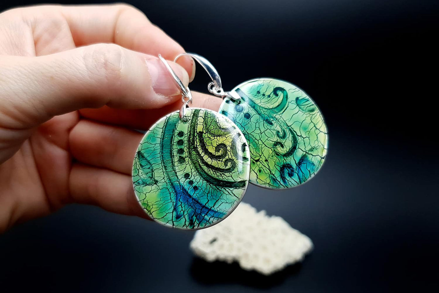 "Old Ceramic" Polymer clay earrings Earrings SweetyBijou Jewelry   