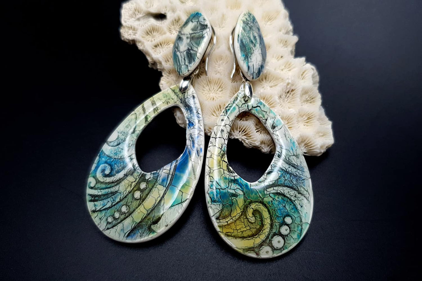 Faux ceramic earrings Earrings SweetyBijou Jewelry   