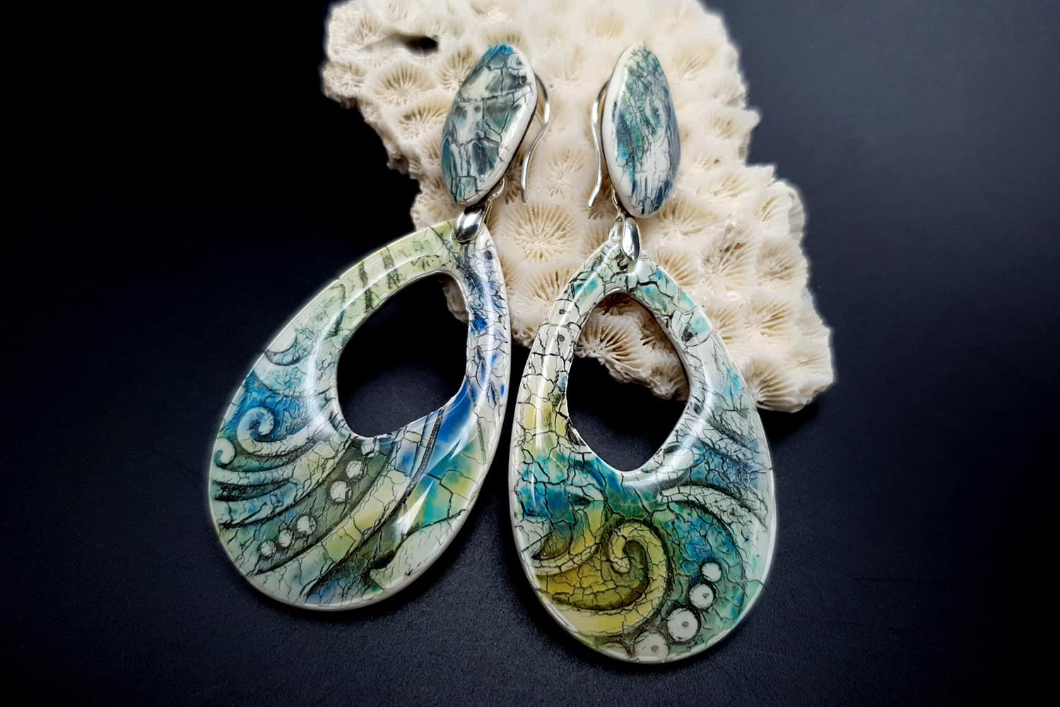 Faux ceramic earrings Earrings SweetyBijou Jewelry   