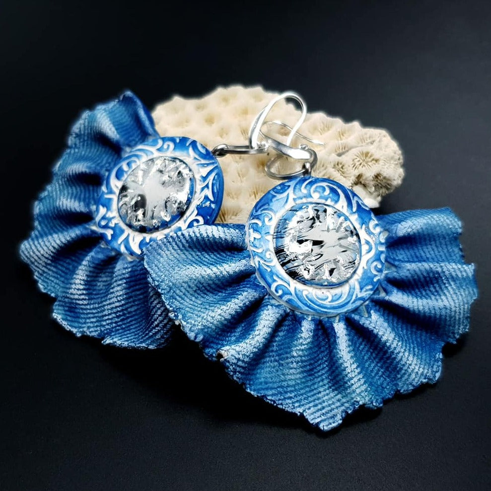 "Denim Samba" Faux jeans earrings Earrings SweetyBijou Jewelry Default Title  