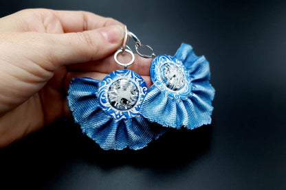 "Denim Samba" Faux jeans earrings Earrings SweetyBijou Jewelry   