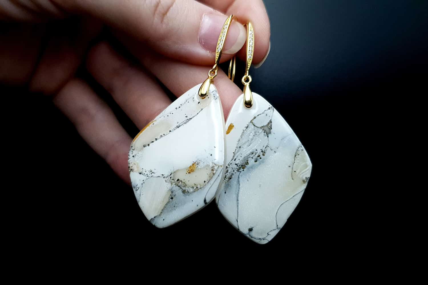 "Marble" Faux marble earrings Earrings SweetyBijou Jewelry   