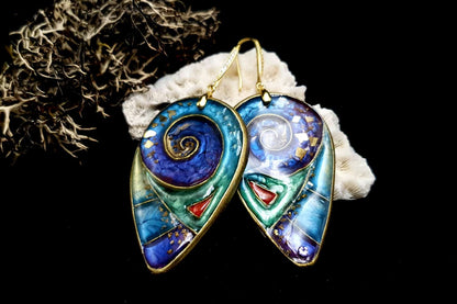 "Magic Swirls" polymer clay earrings Earrings SweetyBijou Jewelry   