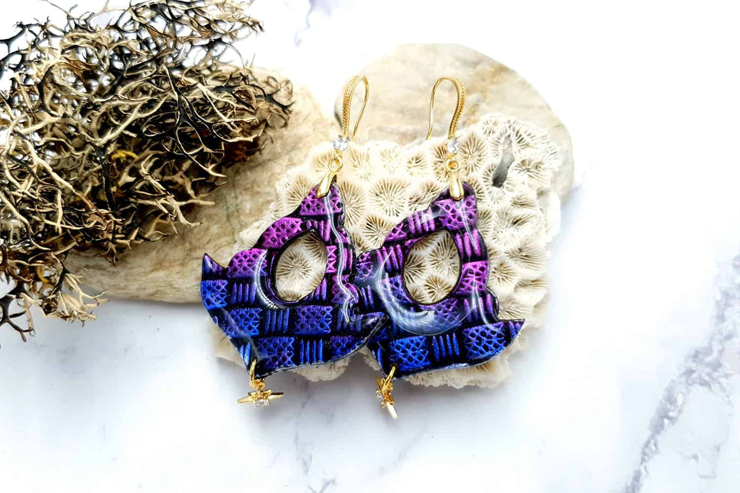 Earrings "Violet Anchor" Earrings SweetyBijou Jewelry   