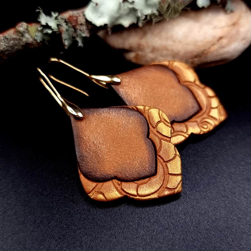 Polymer clay Earrings "Delicate Velvet Chocolate" Earrings SweetyBijou Jewelry   