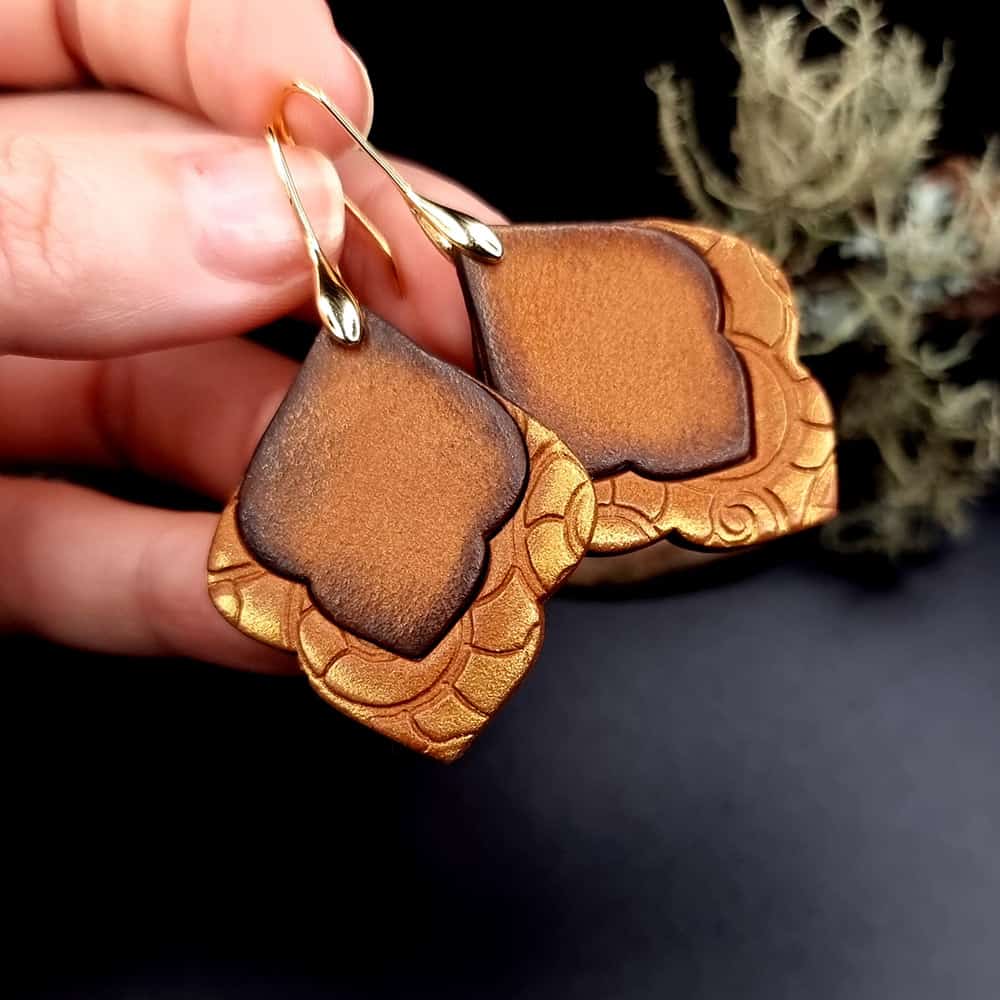 Polymer clay Earrings "Delicate Velvet Chocolate" Earrings SweetyBijou Jewelry   