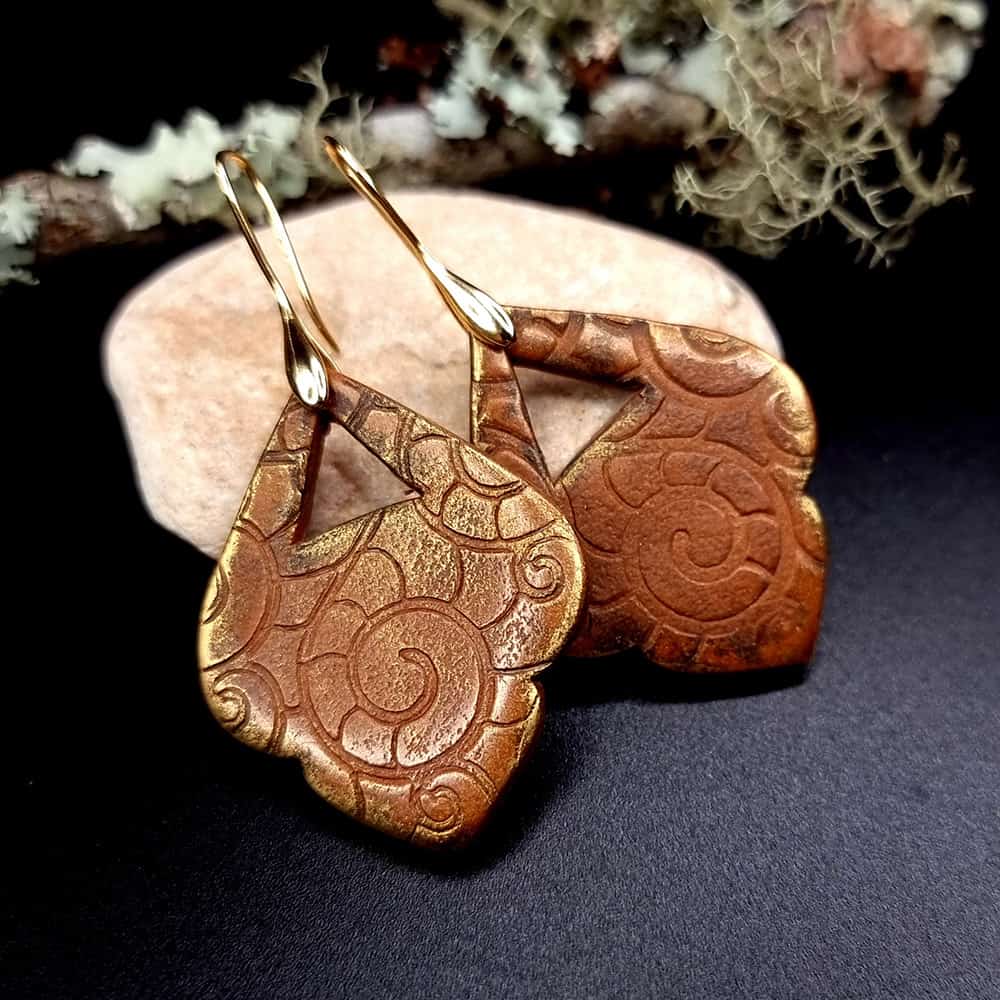 Polymer clay Earrings "Warm Facture" Earrings SweetyBijou Jewelry   