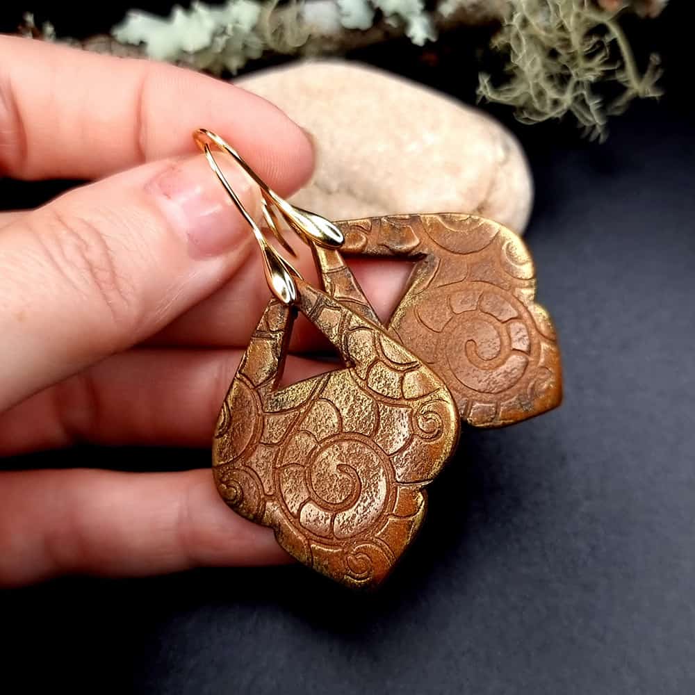 Polymer clay Earrings "Warm Facture" Earrings SweetyBijou Jewelry   