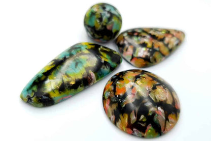 4 cabochons Faux Boulder Opal Stone #3 Cabochons SweetyBijou Cabochons   