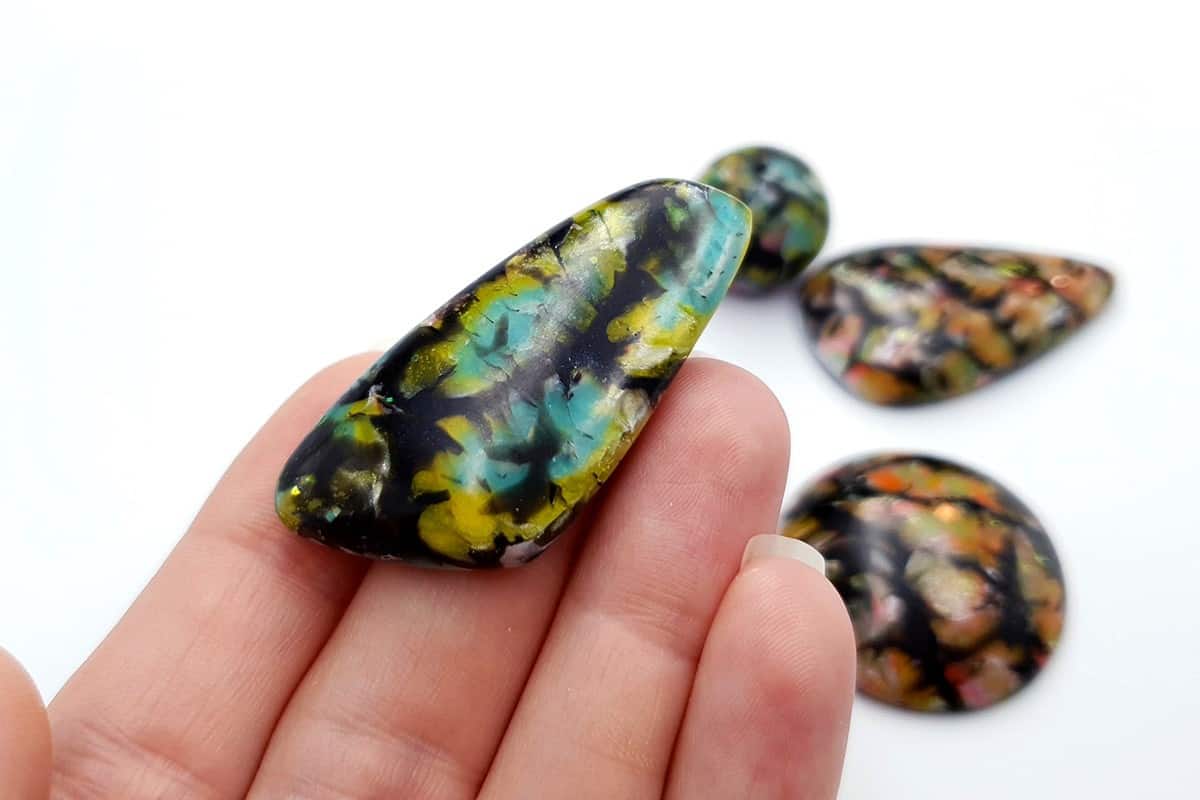 4 cabochons Faux Boulder Opal Stone #3 Cabochons SweetyBijou Cabochons   