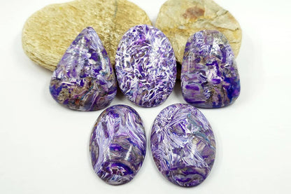 5 cabochons faux charoite stone Cabochons SweetyBijou Cabochons   