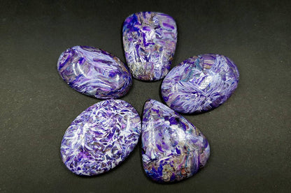 5 cabochons faux charoite stone Cabochons SweetyBijou Cabochons   