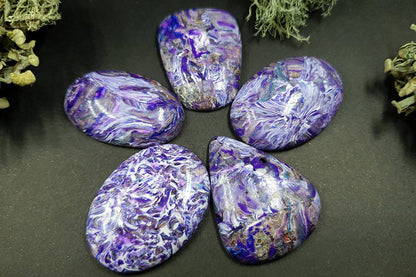 5 cabochons faux charoite stone Cabochons SweetyBijou Cabochons Default Title  