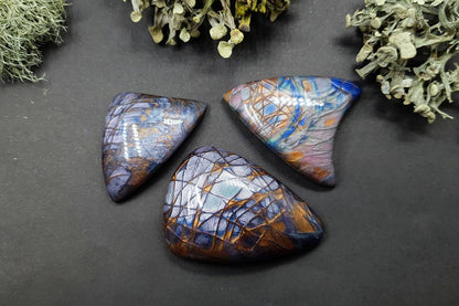 3 cabochons of Faux Labradorite Stone (#2) Cabochons SweetyBijou Cabochons Default Title  