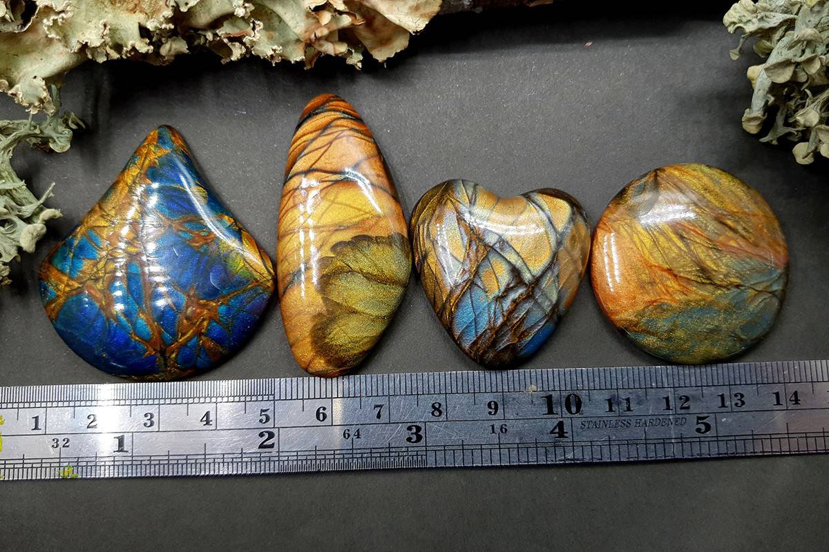 4 cabochons Faux Labradorite Stone #22 Cabochons SweetyBijou Cabochons   