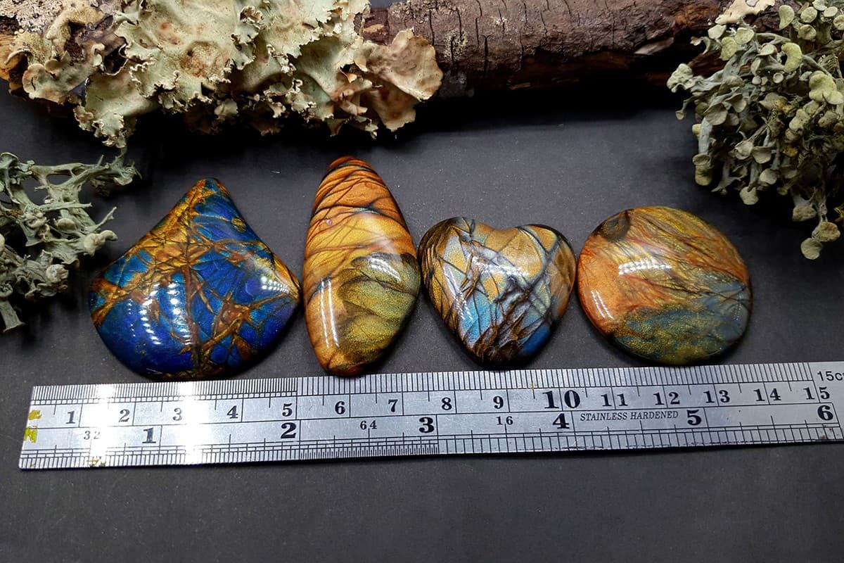 4 cabochons Faux Labradorite Stone #22 Cabochons SweetyBijou Cabochons   