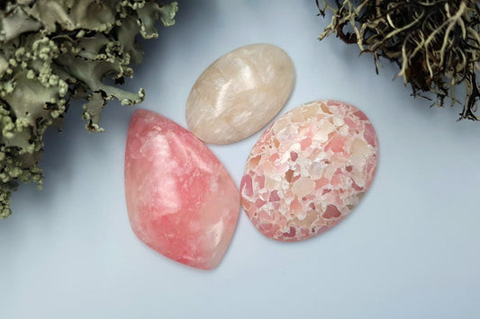 3 pcs Faux Pink Stones from Polymer Clay (Set #9) Cabochons SweetyBijou Cabochons Default Title  