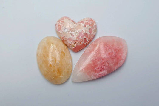 3 pcs Faux Pink Stones from Polymer Clay (Set #10) Cabochons SweetyBijou Cabochons Default Title  