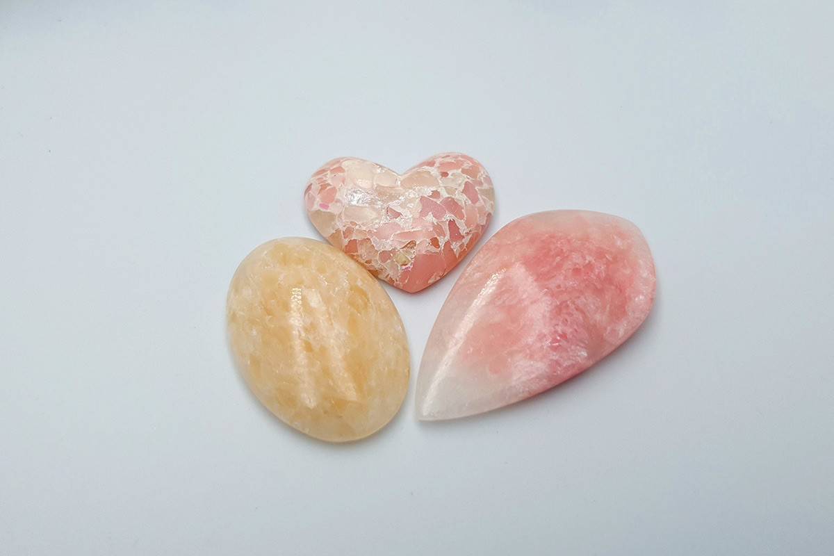 3 pcs Faux Pink Stones from Polymer Clay (Set #10) Cabochons SweetyBijou Cabochons   