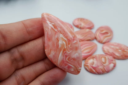 8 pcs Faux Pink Stones from Polymer Clay (Set #11) Cabochons SweetyBijou Cabochons   